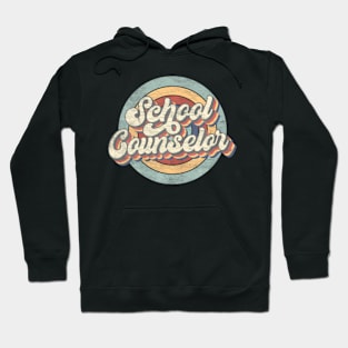 Retro School Counselor Back To School Teacher Squad Crew Hoodie